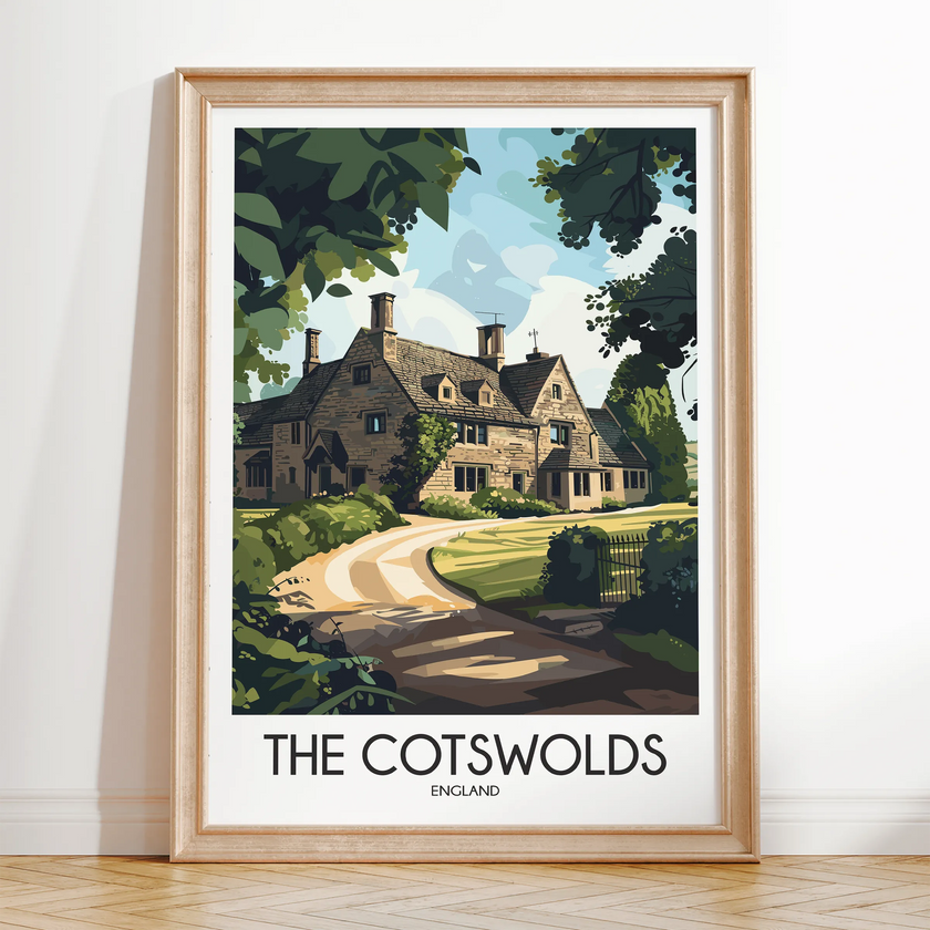 Cotswolds Vintage Style Print