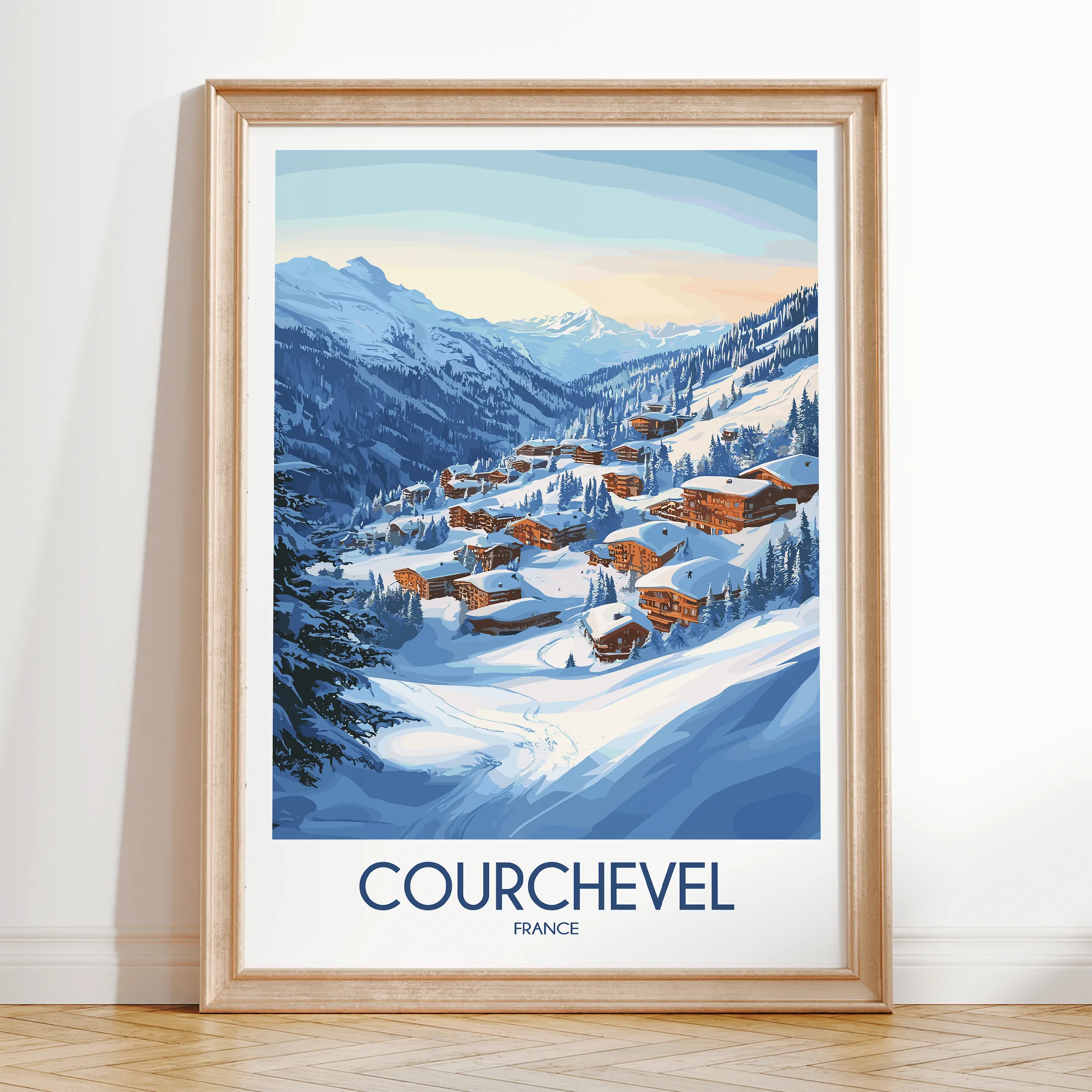 Courchevel Modern Travel Poster
