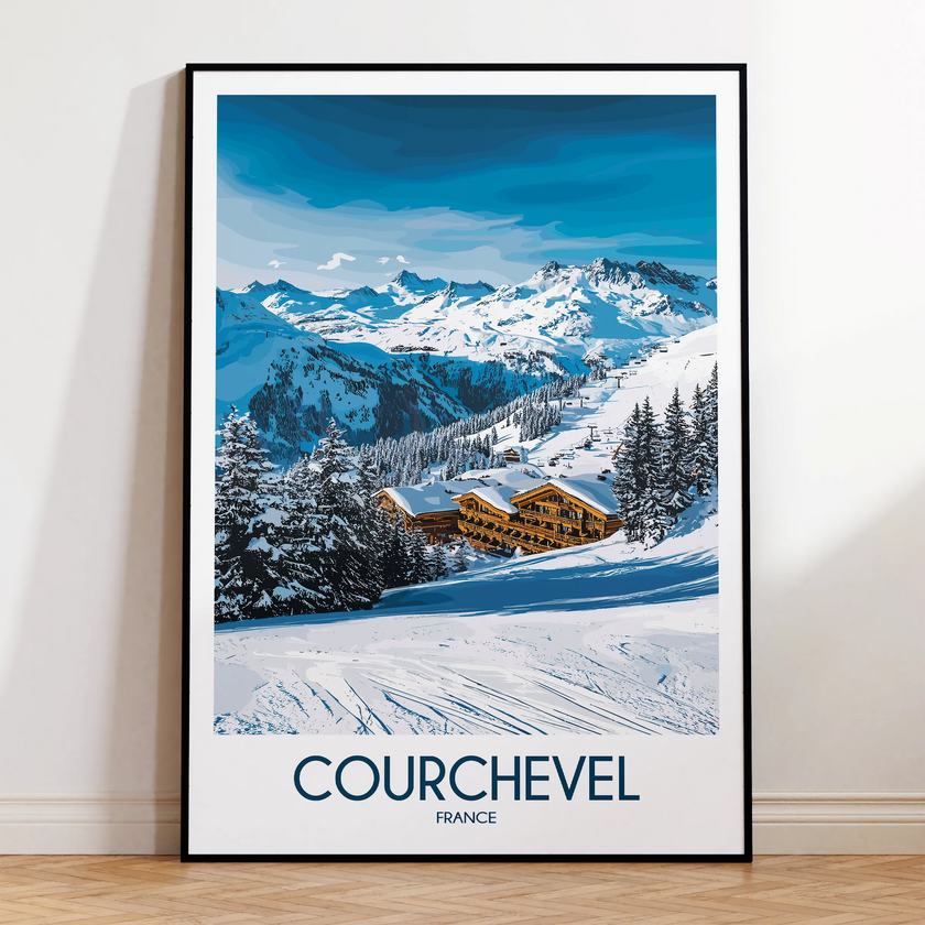 Courchevel Modern Travel Poster