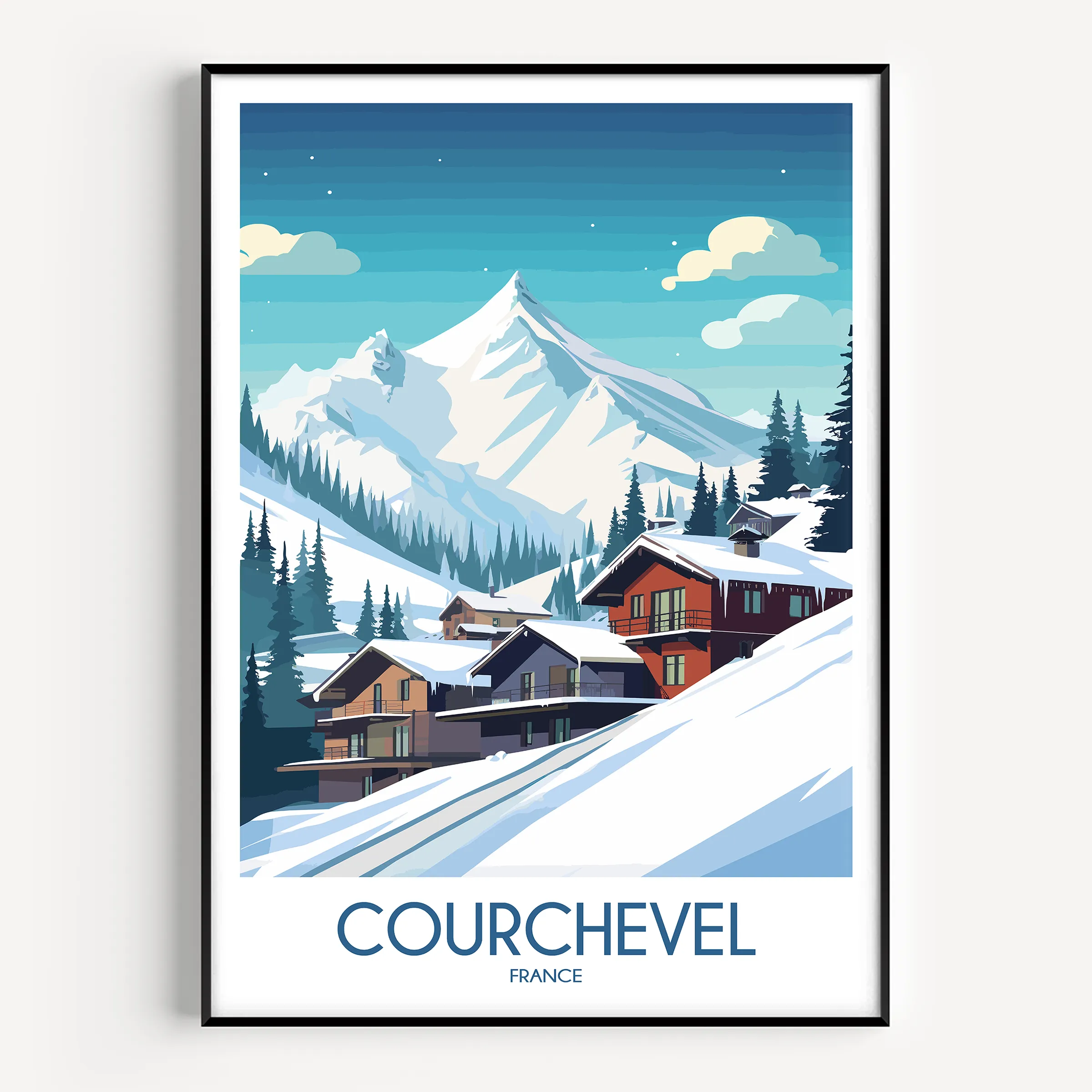 Courchevel Modern Travel Poster