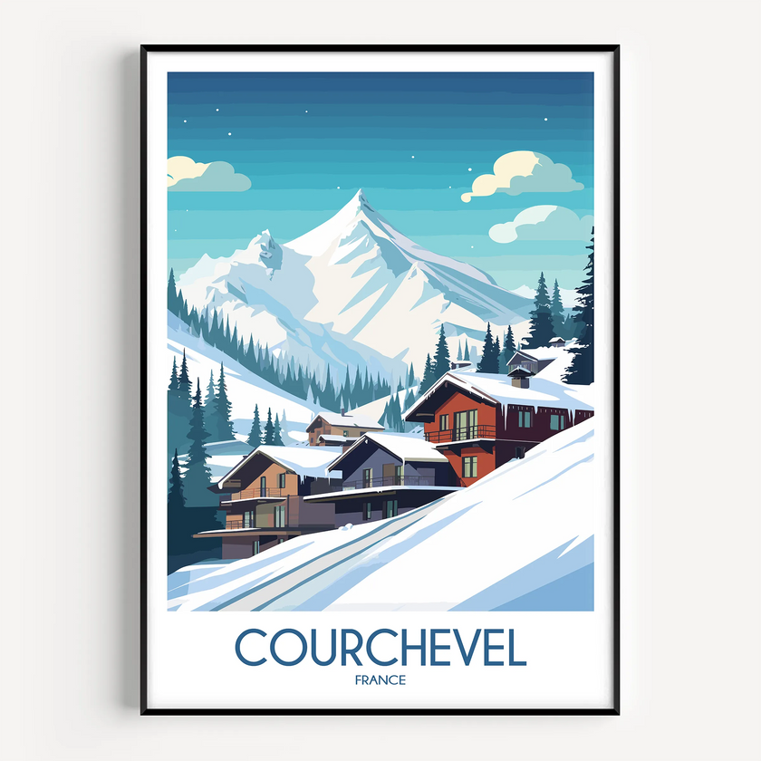Courchevel Modern Travel Poster