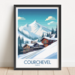 Courchevel Retro Travel Illustration