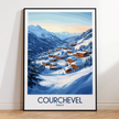 Courchevel Retro Travel Illustration