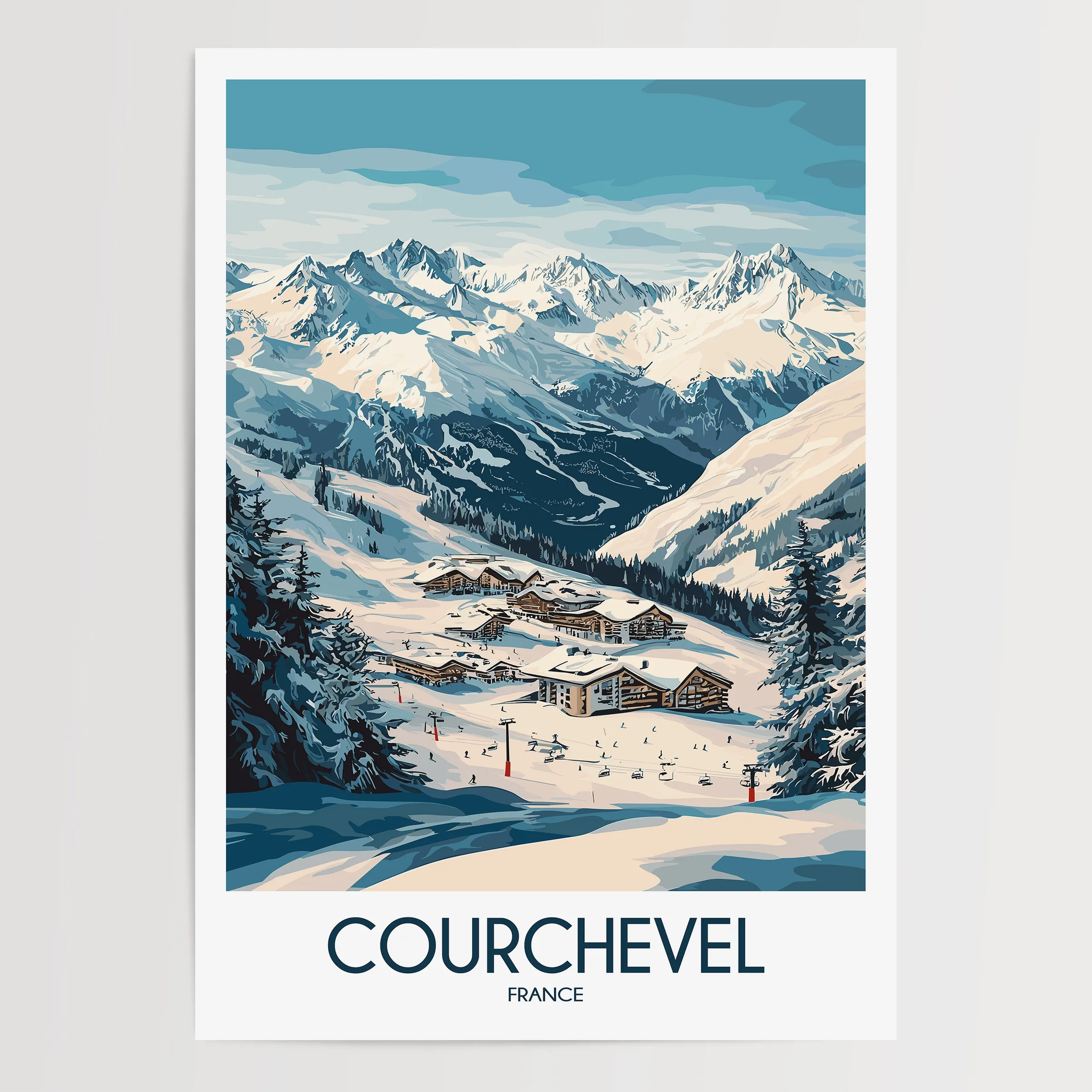 Courchevel Souvenir Poster Print