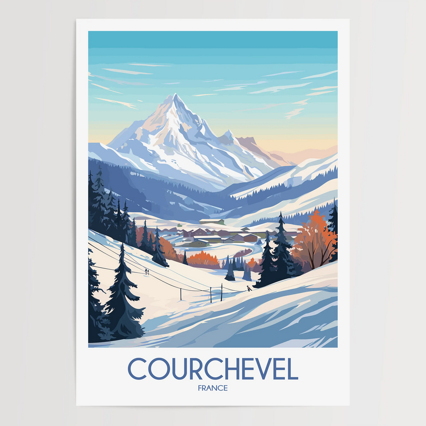 Courchevel Souvenir Poster Print