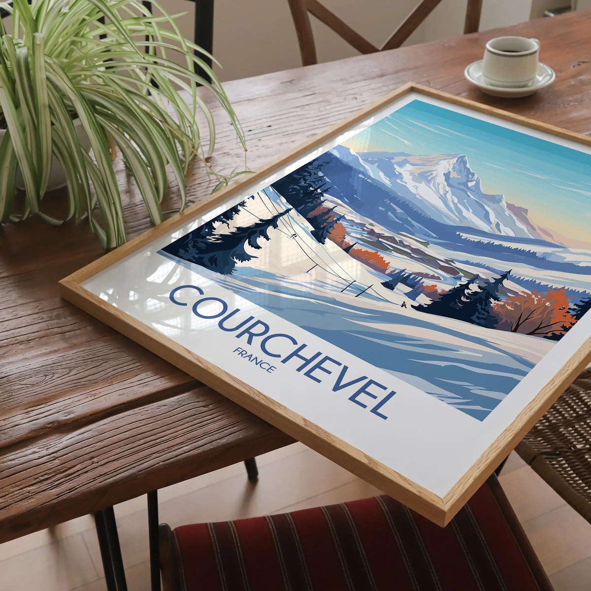 Courchevel Vintage Style Print