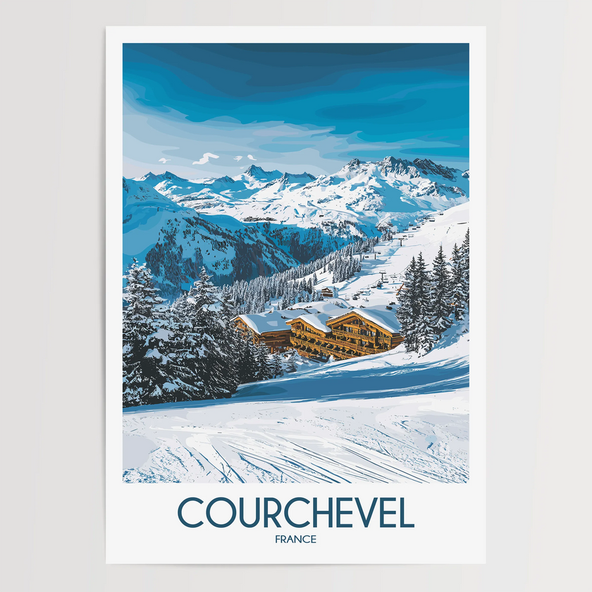 Courchevel Vintage Style Print