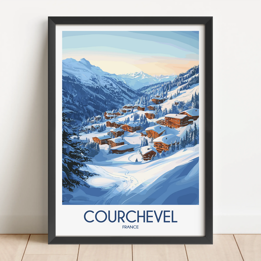 Courchevel Vintage Style Print