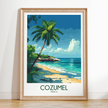 Cozumel Retro Travel Illustration