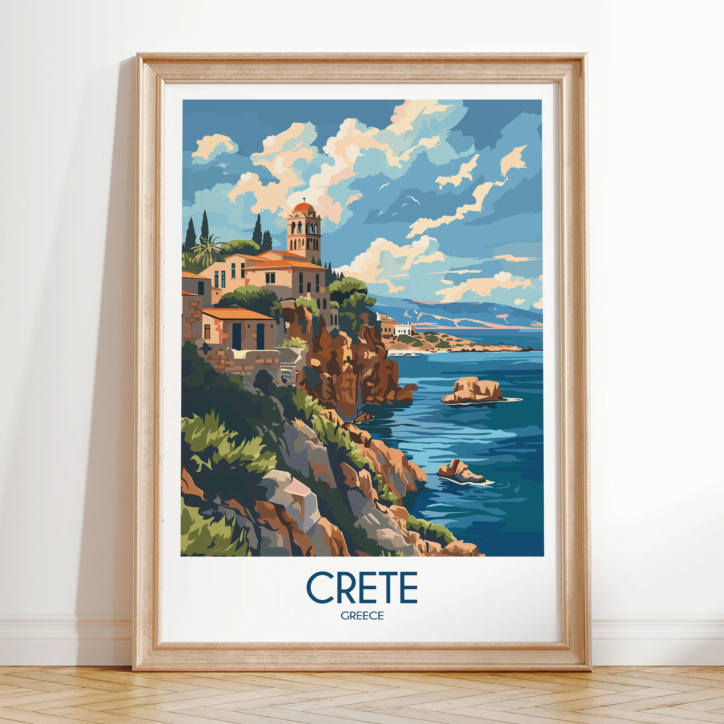 Crete Modern Travel Poster