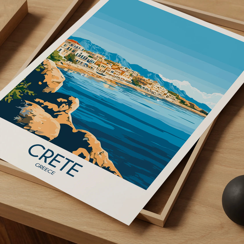 Crete Retro Travel Illustration