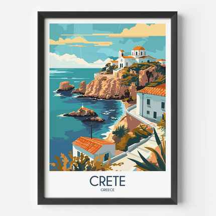 Crete Retro Travel Illustration