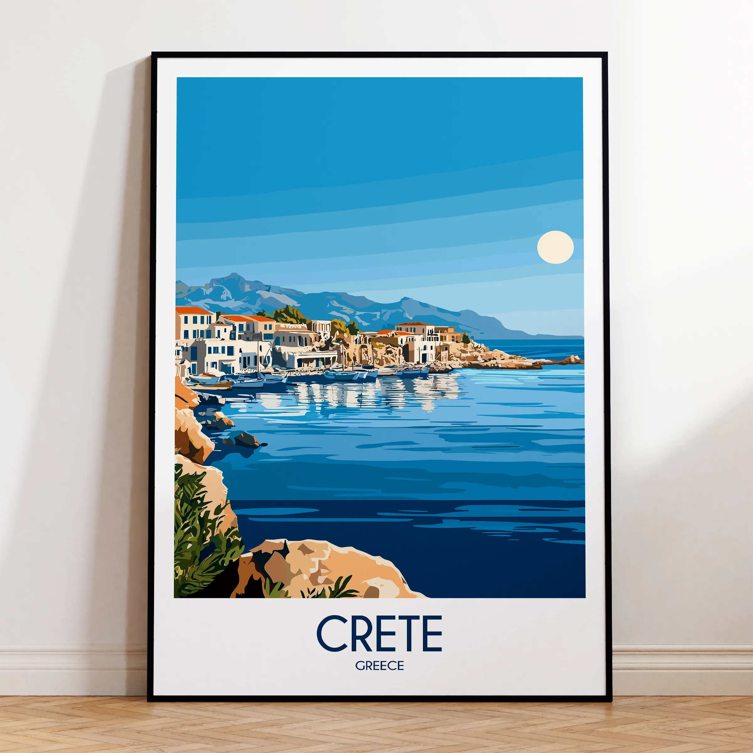 Crete Retro Travel Illustration