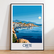 Crete Retro Travel Illustration