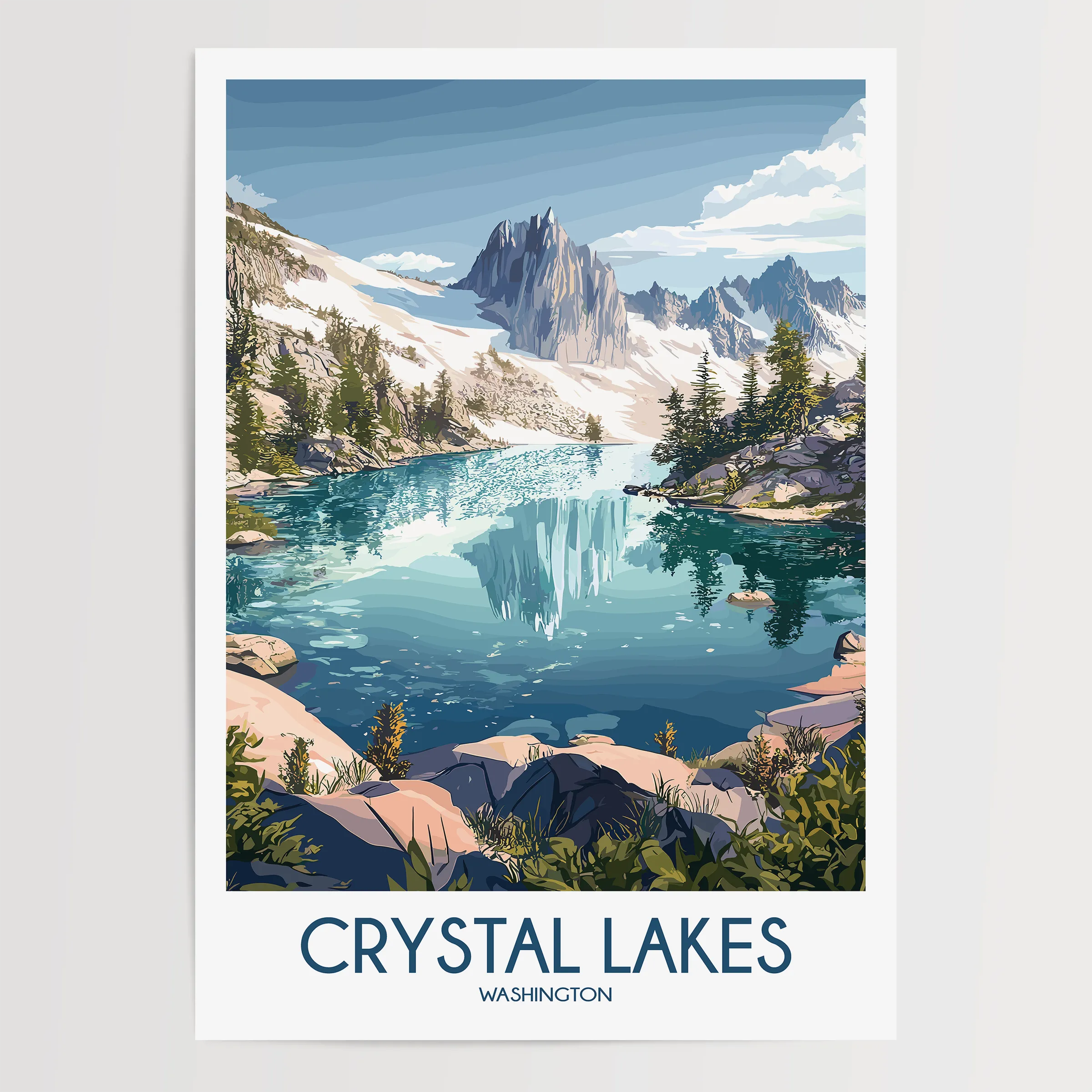 Crystal Lakes Modern Travel Poster