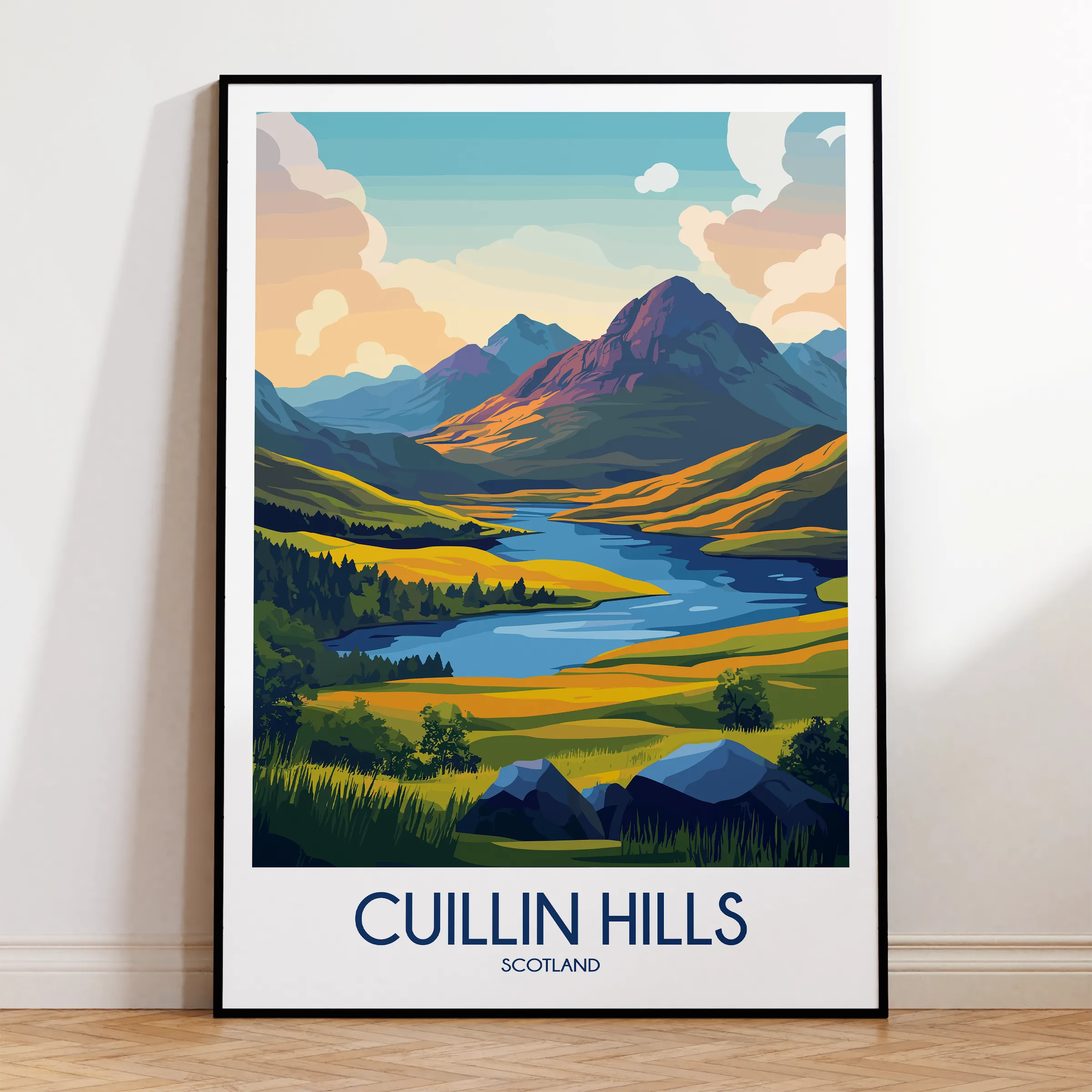 Cuillin Hills Modern Travel Poster