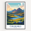 Cuillin Hills Retro Travel Illustration