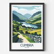 Cumbria England Modern Travel Poster