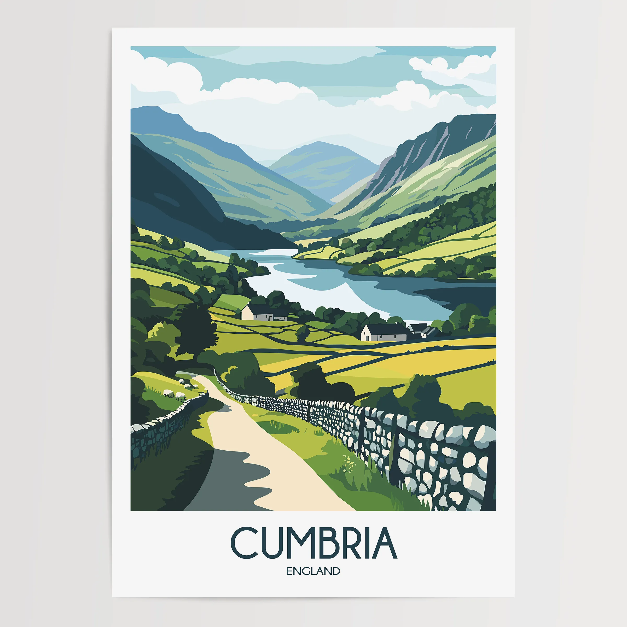 Cumbria England Scenic Landscape Art