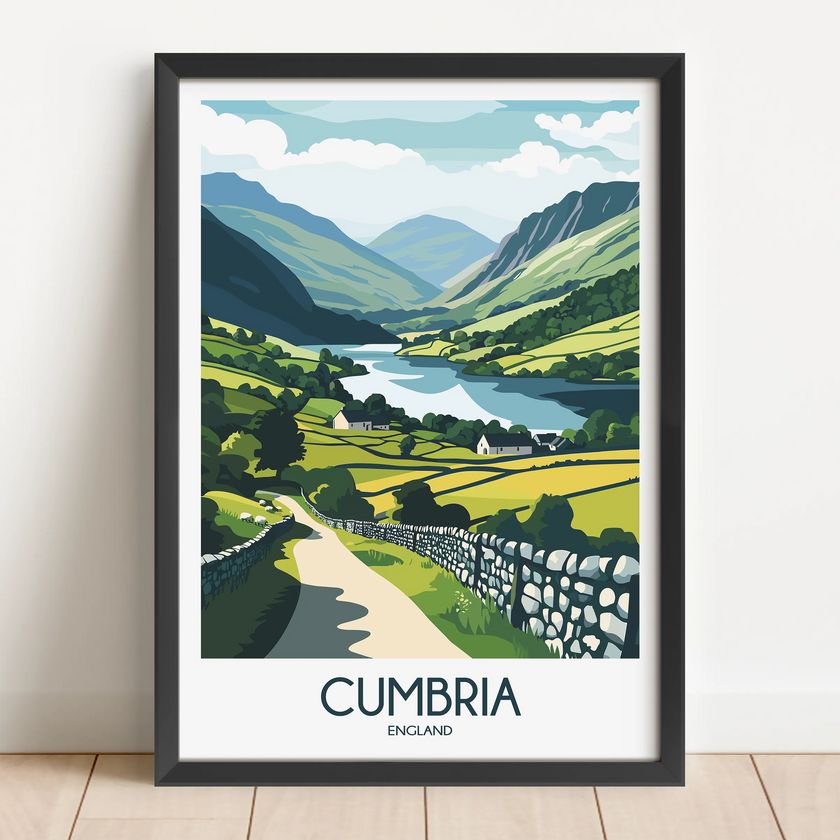 Cumbria England Souvenir Poster Print