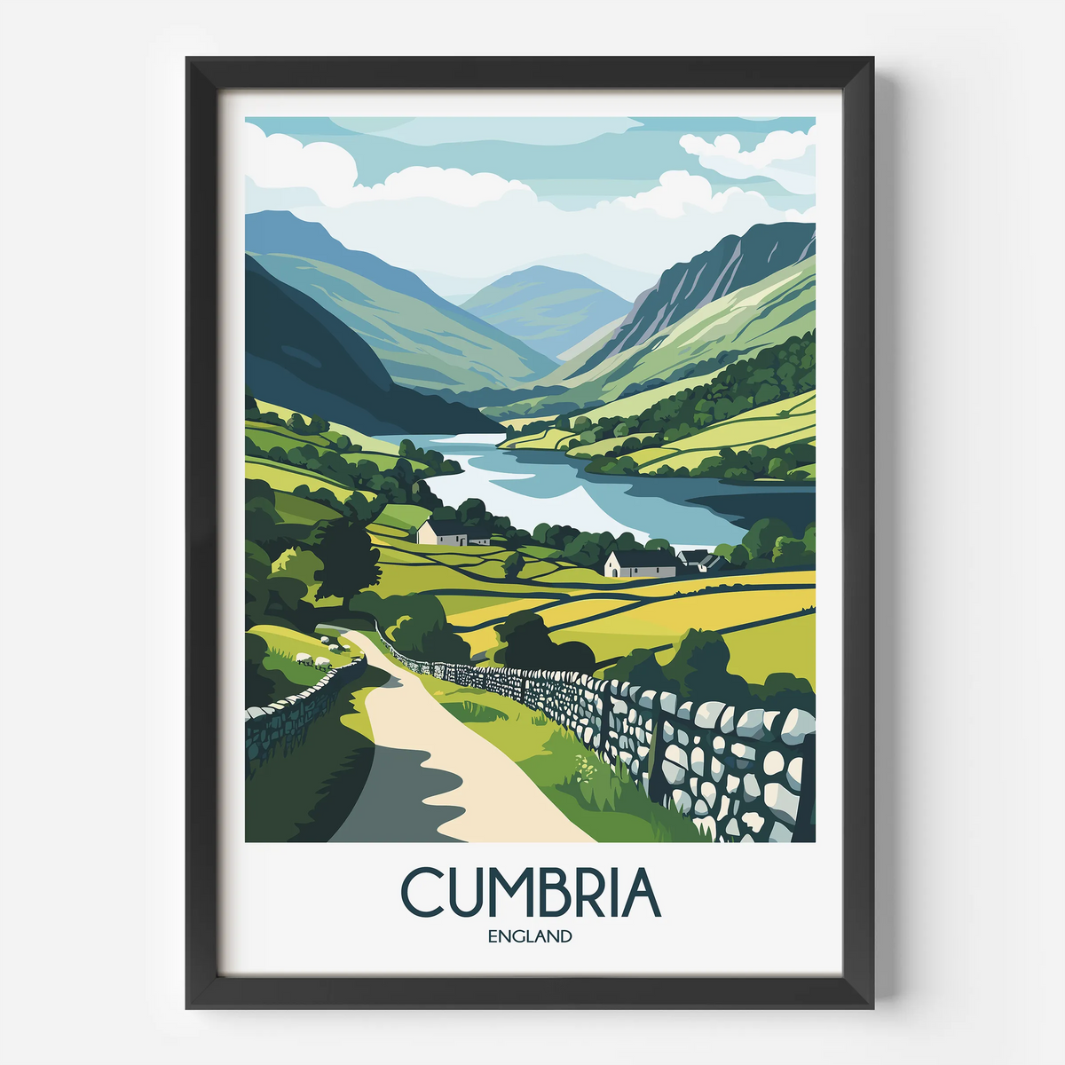 Cumbria England Souvenir Poster Print