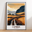 Cumbria Modern Travel Poster