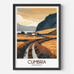 Cumbria Retro Travel Illustration