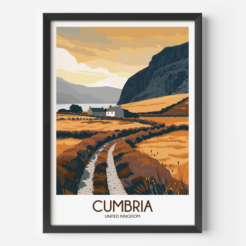 Cumbria Retro Travel Illustration