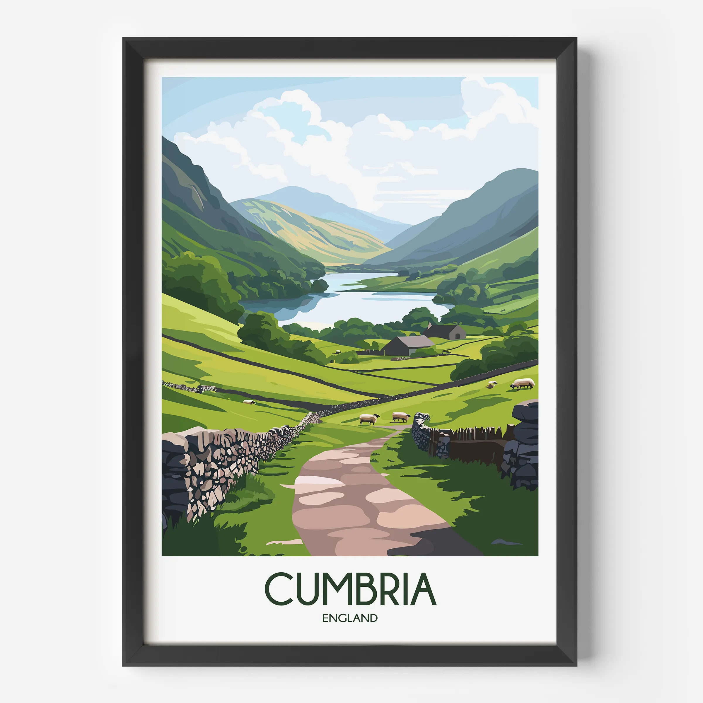 Cumbria Vintage Style Print