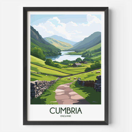 Cumbria Vintage Style Print