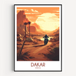 Dakar Retro Travel Illustration
