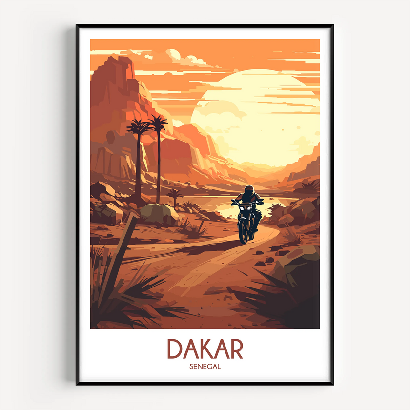 Dakar Retro Travel Illustration