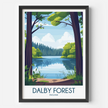 Dalby Forest Retro Travel Illustration