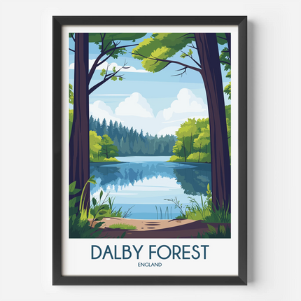 Dalby Forest Retro Travel Illustration