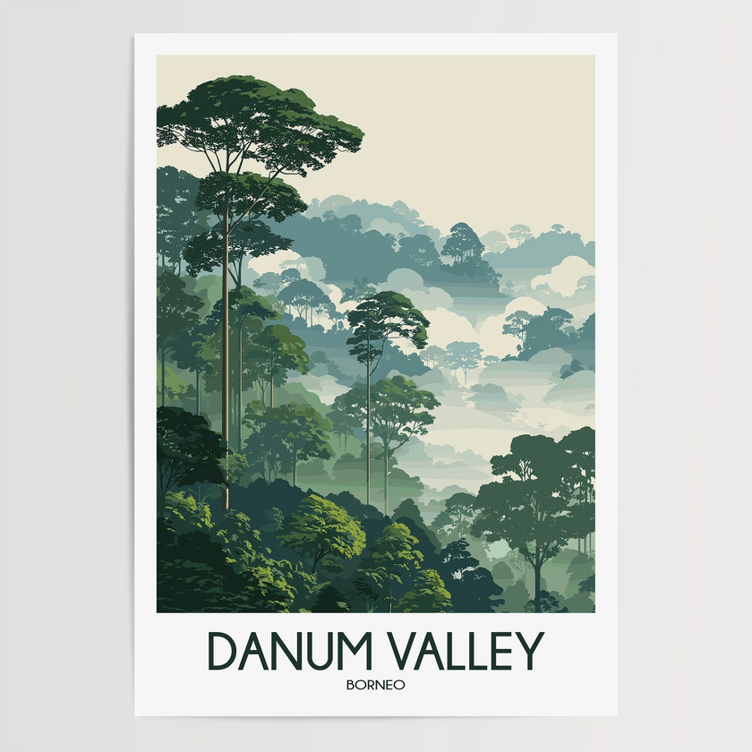 Danum Valley Modern Travel Poster