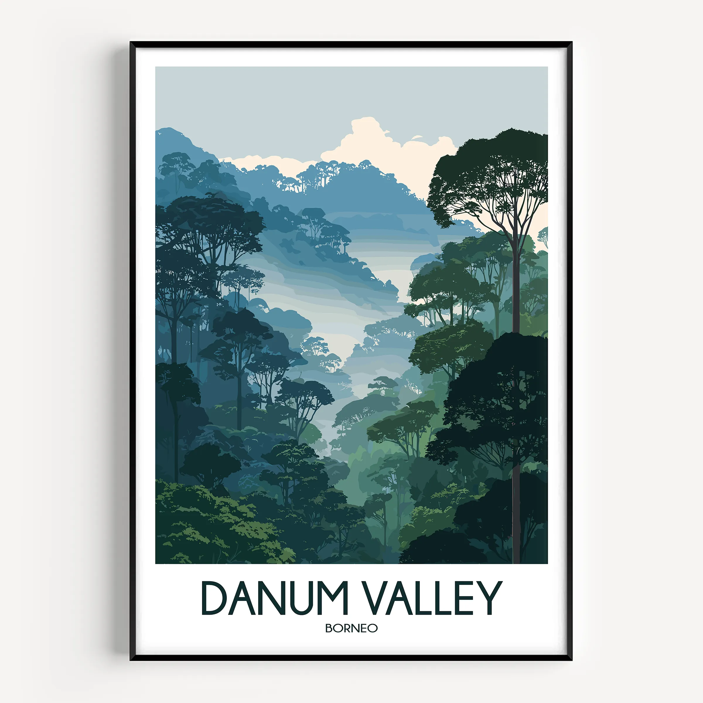 Danum Valley Retro Travel Illustration