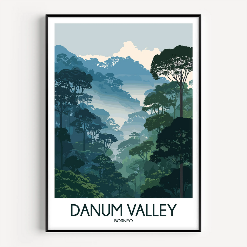 Danum Valley Retro Travel Illustration