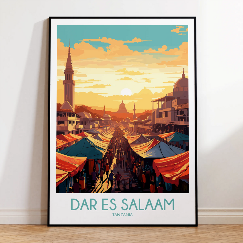 Dar Es Salaam Modern Travel Poster