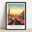 Dar Es Salaam Vintage Style Print