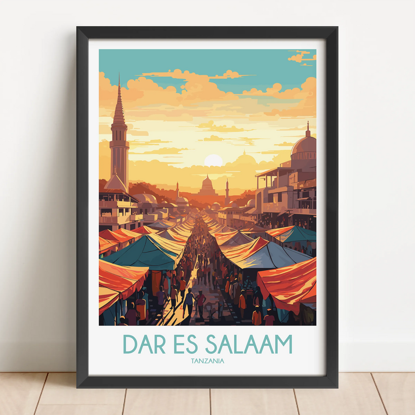 Dar Es Salaam Vintage Style Print