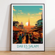 Dar Es Salam Retro Travel Illustration