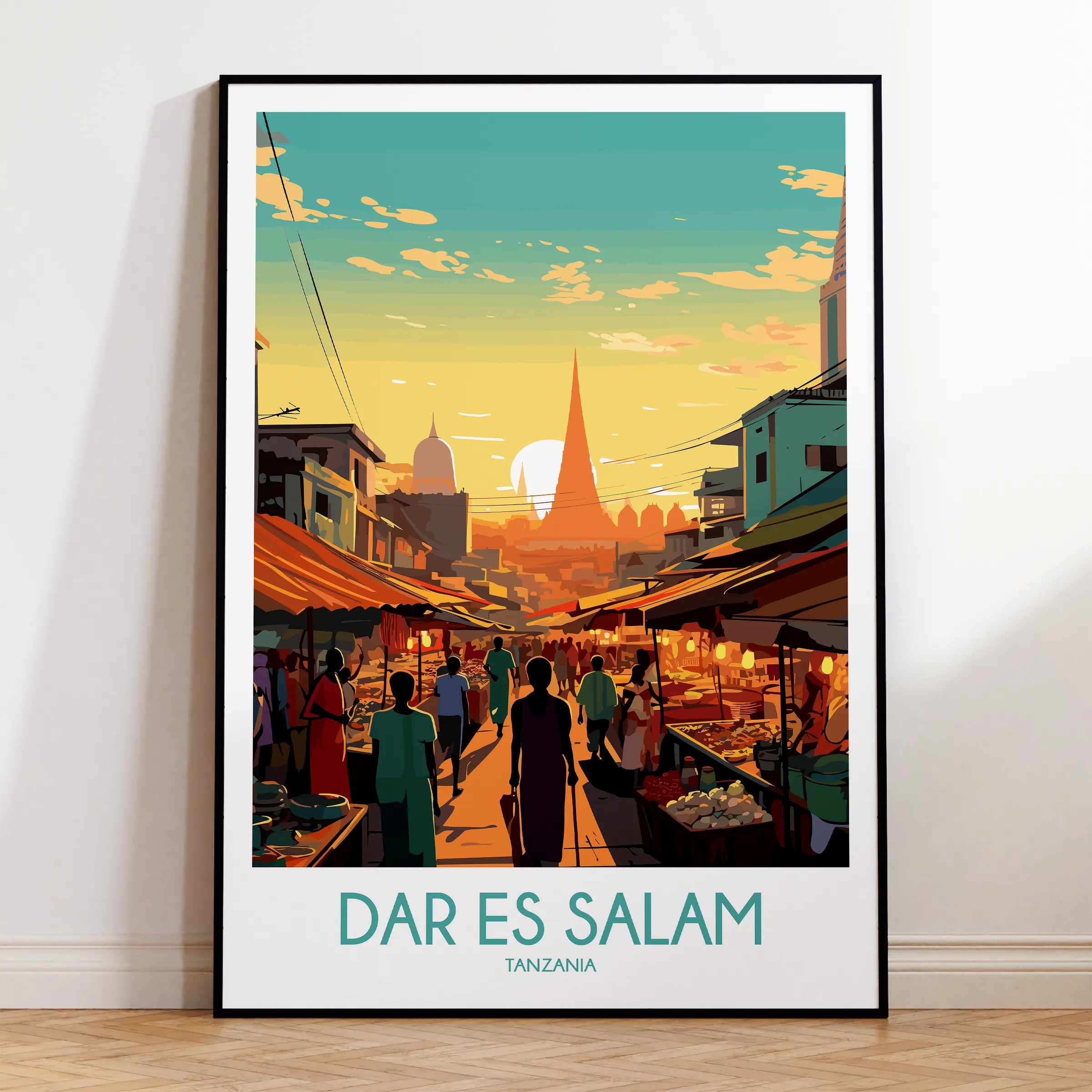 Dar Es Salam Vintage Style Print