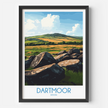 Dartmoor Retro Travel Illustration