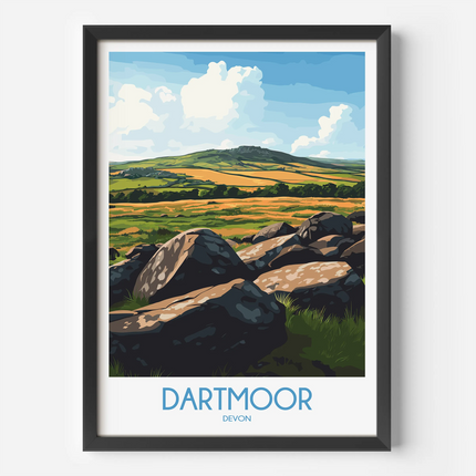 Dartmoor Retro Travel Illustration