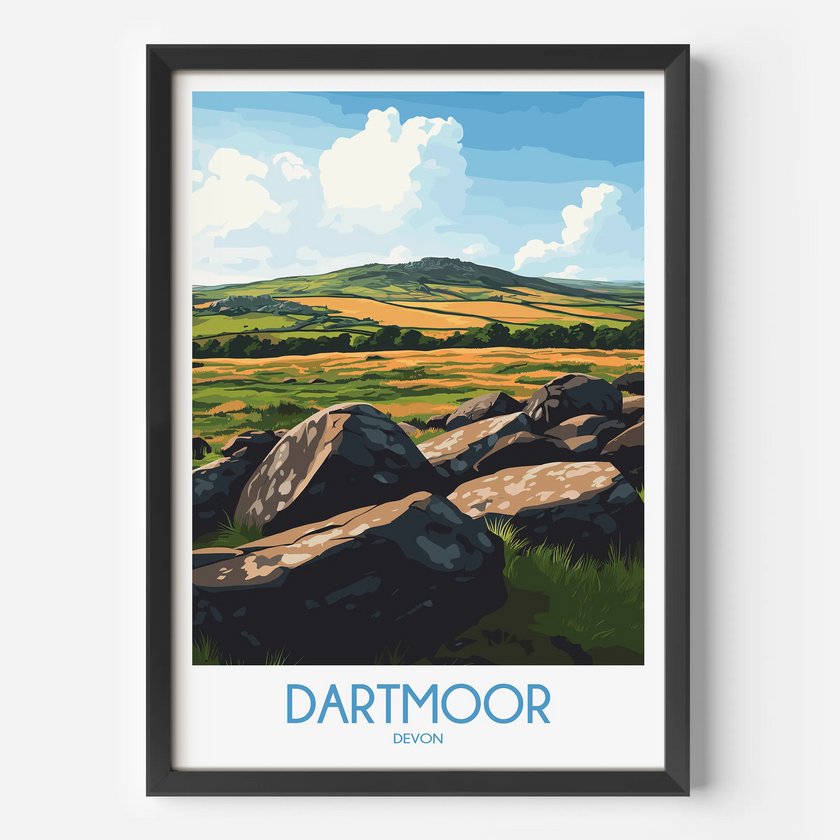 Dartmoor Retro Travel Illustration