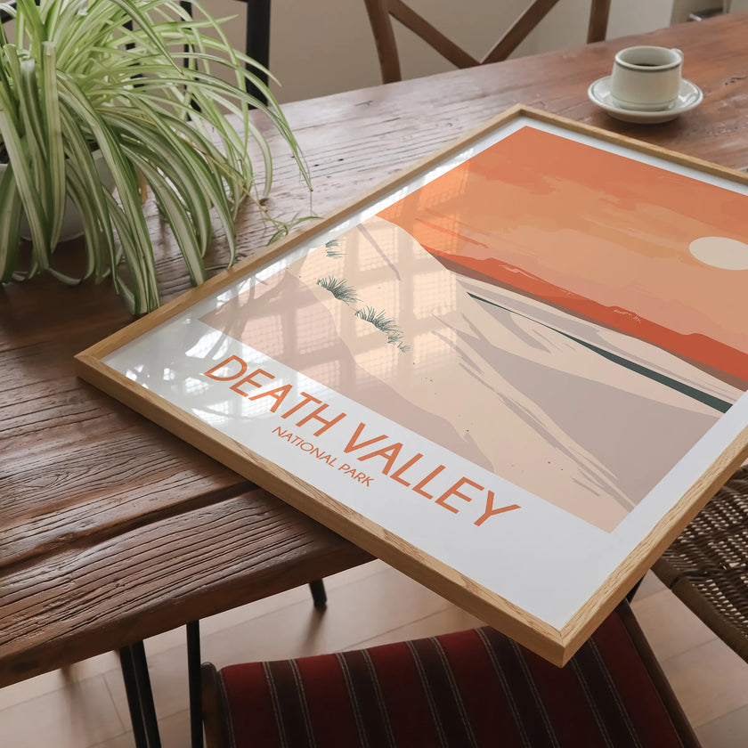 Death Valley Retro Travel Illustration