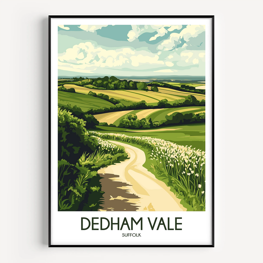 Dedham Vale Retro Travel Illustration