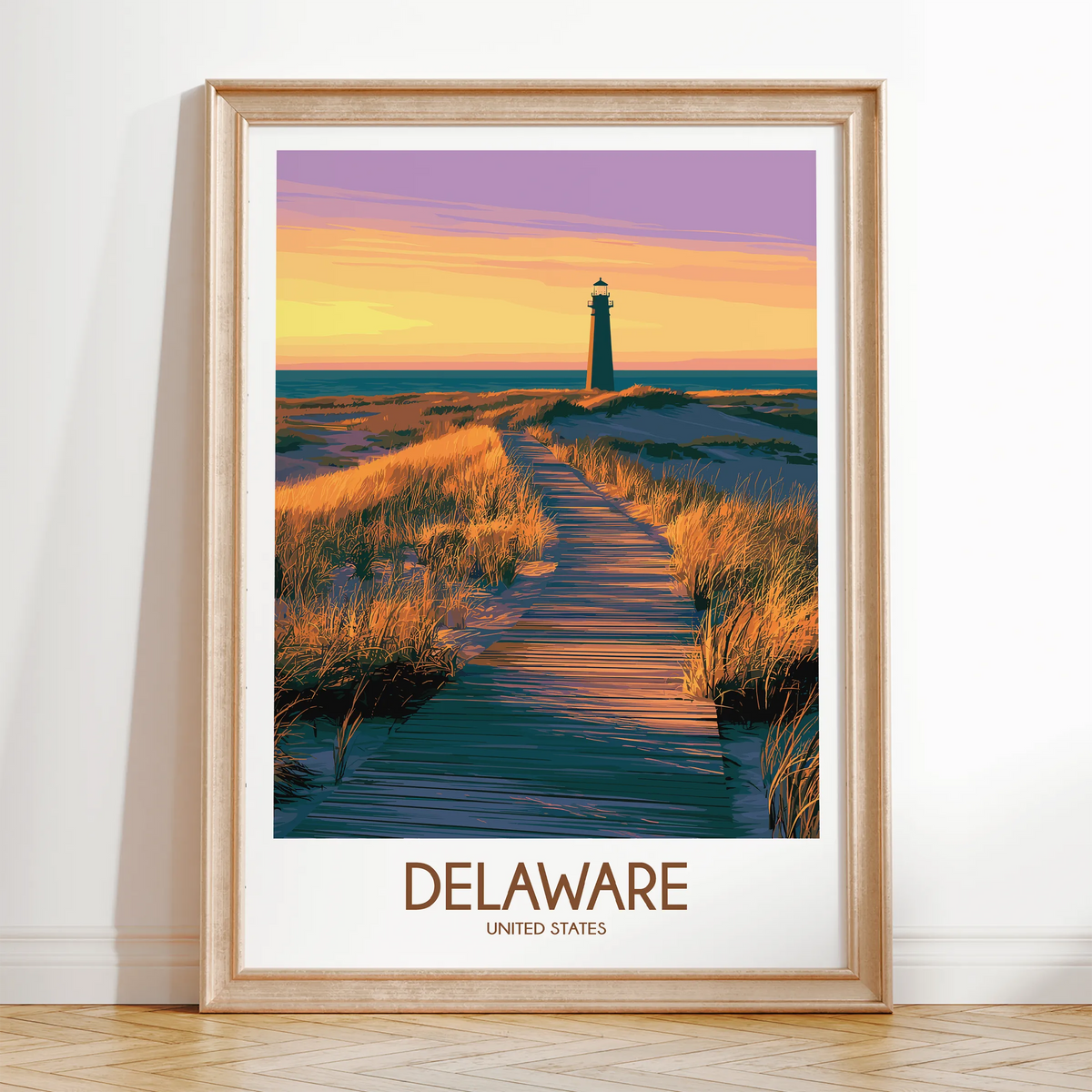 Delaware Retro Travel Illustration