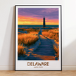 Delaware Retro Travel Illustration