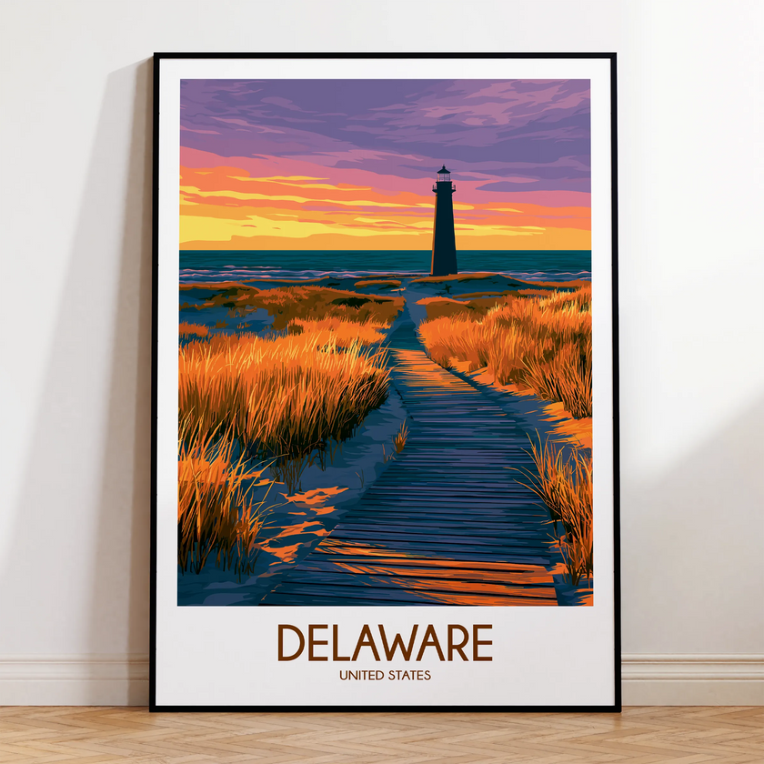 Delaware Retro Travel Illustration